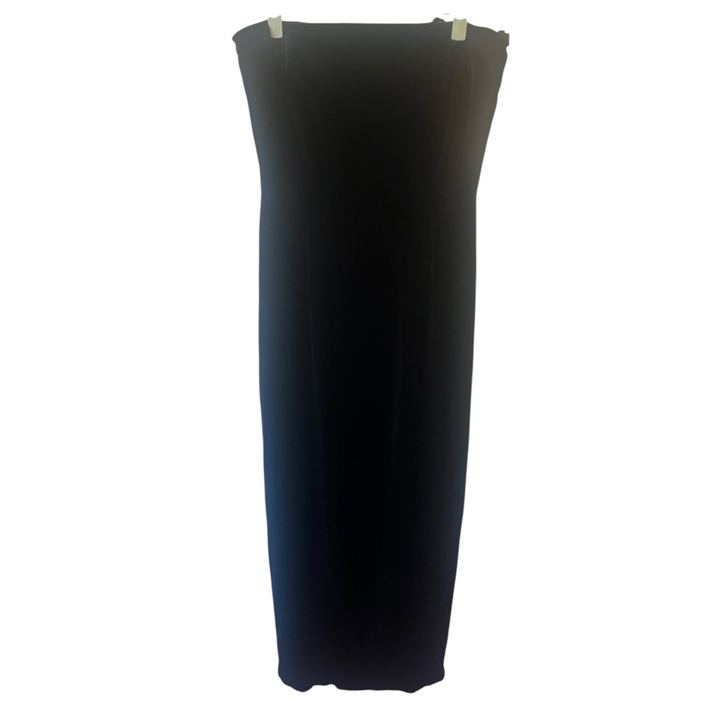 vintage ann taylor velvet black strapless maxi dress size 10